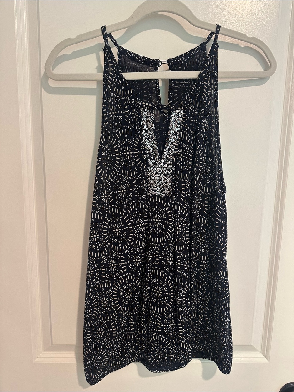 LOFT silver sequin flowy tank top